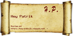 Hey Patrik névjegykártya
