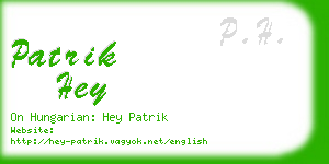 patrik hey business card